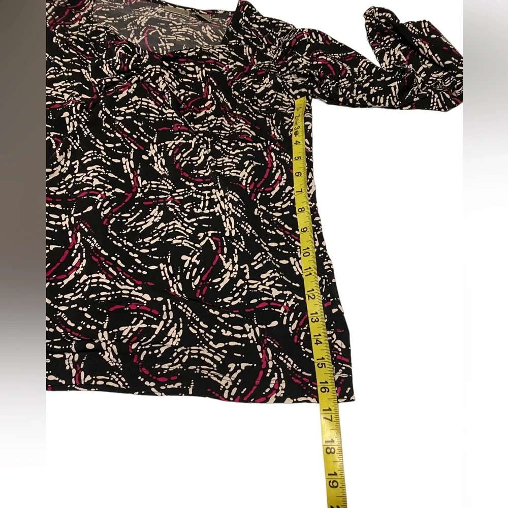 Chicos Blouse Size 1 US Medium Top Stretch Jersey Knit Long Sleeves Shirt - Picture 7 of 15